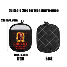 AKTAP Chucky Kitchen Accessories, Chucky Oven Glove Horror Movie Pot Holder Oven Glove for Barbecue, Cooking, Baking, Grilling (Chucky Oven Glove-HT)