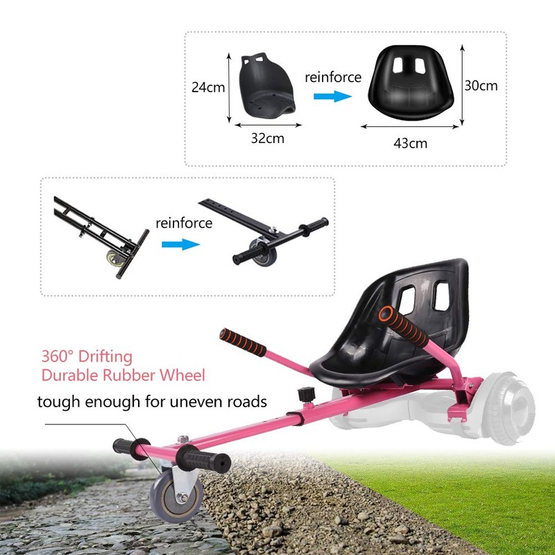 KKA Hoverboard Kart, Hover Cart, Buggy Attachment for 6.5"/8"/10" Hover