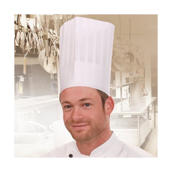 Hygostar Chef's Hat 30 cm "Le Grand Chef" Fleece, Pleated