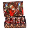Traditional Santa Baubles In Gift Box - Christmas Tree Decorations