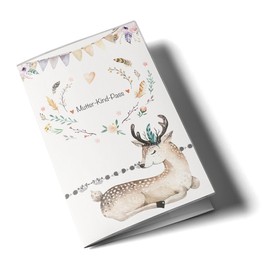 OLGS Mother-Child Passport 3-Piece Case, Boho Friends, Stylish Protective Case, Pregnancy Gift Idea, MuKiPa (MuKi Passport Cover Austria without Personalisation, Deer)