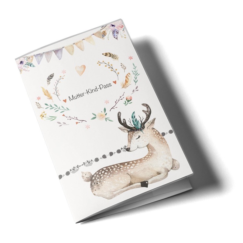 OLGS Mother-Child Passport 3-Piece Case, Boho Friends, Stylish Protective Case,