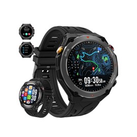 SENBONO GPS Smart Watch 1.45" with Fitness Tracker, Topographic Navigation, Heart Rate Monitor,Built-in in GPS, Black