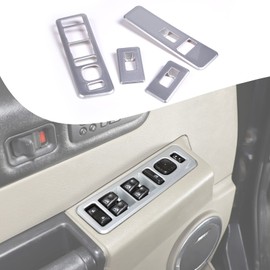 Lcojicep Window Lift Switch Cover Fit for Hummer H2 2003-2007, Window Lift Switch Cover Interior Button Trim Kit, Auto Window Lift Panel Molding Protection Cover Accessories (Bright Light)