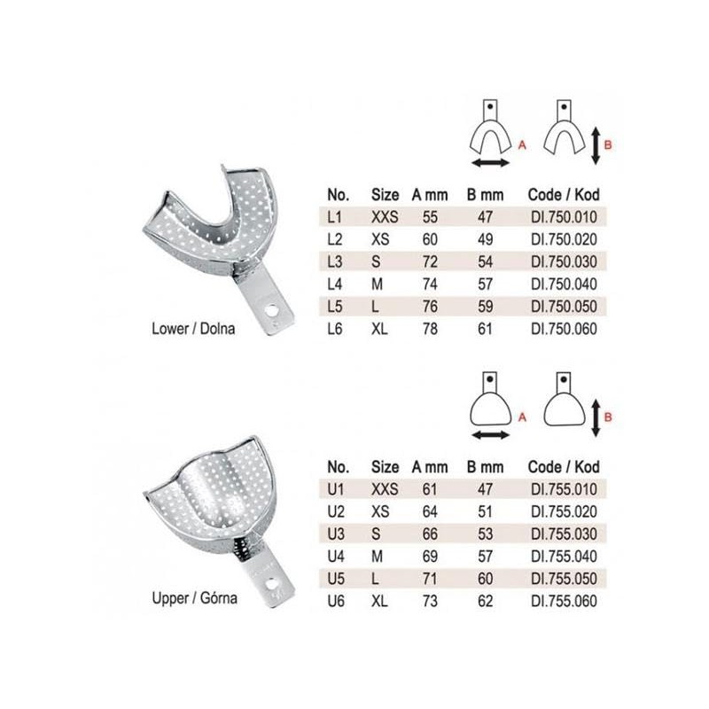 Dental Impression Trays Stainless Steel Perforated Teeth Whitening Mouth Trays
