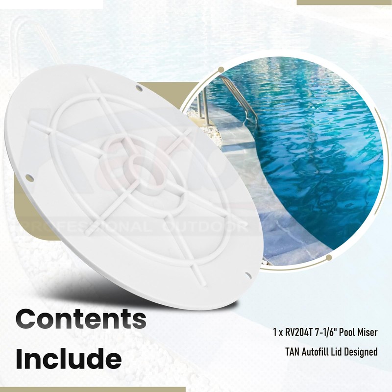 Karbay RV204T 7-1/6" Pool Miser TAN Autofill Lid Designed for