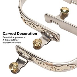 Fockety 1 par de Espuelas de Caballo, de Acero Inoxidable Western Cowboys Spurs con Engranaje Giratorio, Decoración Tallada Profesional No óxido Caballo Bota Espuelas, Hombres Mujeres