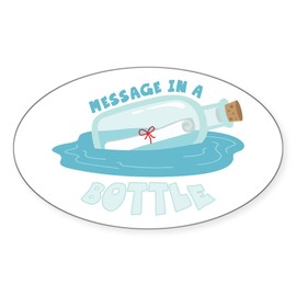 CafePress Message in A Bottle Sticker Oval Car Bumper Sticker(10-Pack)