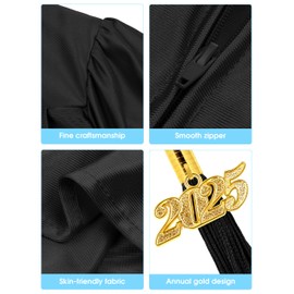 AOTHSO 8Pcs Kindergarten Graduation Cap and Gown Tassel Set 2025 with Stole Bear Certificate for Preschool Kids