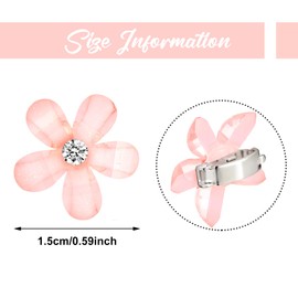 Paderison 16Pcs Mini Flower Rhinestone Hair Clips, Wedding Bridal Hair Accessories for Women Girls - Cute Small Bling Decorative Hair Barrettes and Gems (Pink)