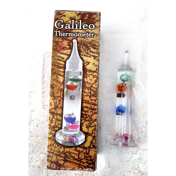 Giftco 7.5" Tall Galileo Thermometer * 5 Colorful Baubles
