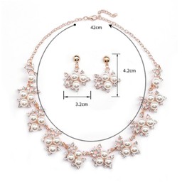 ankbrats Women's Gold Pearl Jewellery Set, Hypoallergenic Freshwater Pearl Pendant Pearl Stud Necklace, Adjustable Gold Pearl Necklace for Women, Wedding Jewellery, Gold