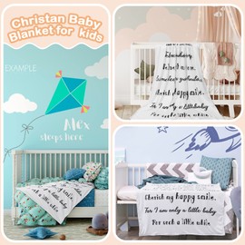 Christian Gift for Baby Plush Baby Blanket with Dotted Backing Baptism Blanket Scripture Quote Swaddle Bible Verse Blanket for Newborn Boy Girl Christening Godchild Gift, 30 x 40 Inch(Hold Me Black)