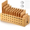 Burbell Bamboo Charging Station for Multiple Devices, Cell Phone Docking