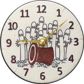 Rhythm ZC971MT03 Wall Clock, 5.1 x 1.4 inches (13 x 3.5 cm), Moomin/Zacharela, Italian Ceramic Frame, Root Limited Edition