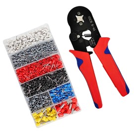 Generic Wire Ferrule Crimping Kit with 1250PCS Ferrules & Self-adjustable Ratchet Plier - AWG 23-7 Electrical Connectors, 0.25-10mm²