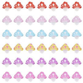 HOBBIESAY about 120Pcs Mushroom Nail Charms 6 Colors Translucent Resin Cabochons Flatback Cute Charms Beads Kawaii DIY Nail Art Decoration for Crafts Scrapbooking Jewelry Making Manicure Glasses