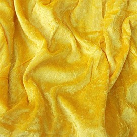 Premium Crushed Velvet Stretch Velour Fabric 150cm 59" Wide for Upholstery Dress Craft Drape Curtain Bed Headboard Material by The Meter by Discount Fabrics LTD (Yellow)