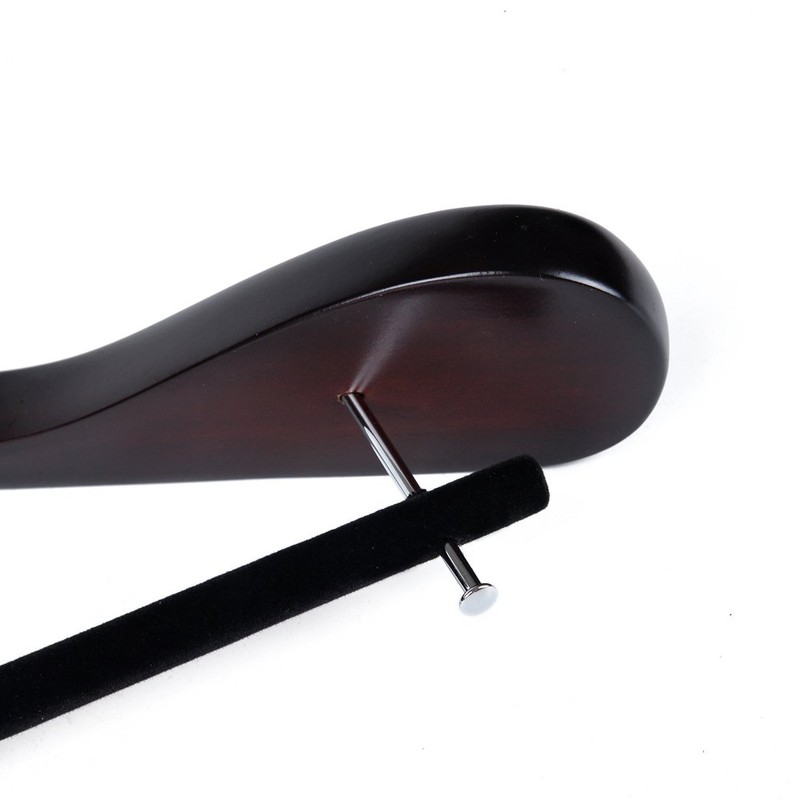 Luxury Wide Shoulder Wooden Hangers 2 Pack, with Velvet Bar,