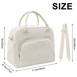 Beurlike - Bolsa de almuerzo aislada para mujeres y hombres, tamaño grande, portátil, a prueba de fugas, reutilizable, para el trabajo, picnic, playa (beige)