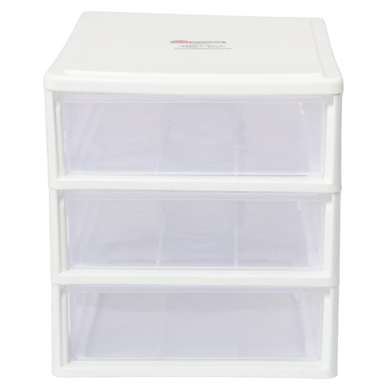 Mini 3 Tier Storage Unit with Drawers. Tabletop Storage Tower.