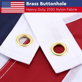 American Flags for Outdoor 4x6 FT, Super Tough Spun Polyester & Long - Lasting Nylon USA Flag Embroidered Stars, Sewn Stripes, Brass Grommets UV Protection Outdoor High Wind & All Weather Proof USA Flag