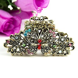 Beautyxyz Multi/white/blue/brown color Crystal Butterfly/flower Hair Claws Clips Pins (multi-color)
