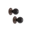 Infinity Decor Ebonised Wooden Beehive Rim Mortice Door Knobs Brass