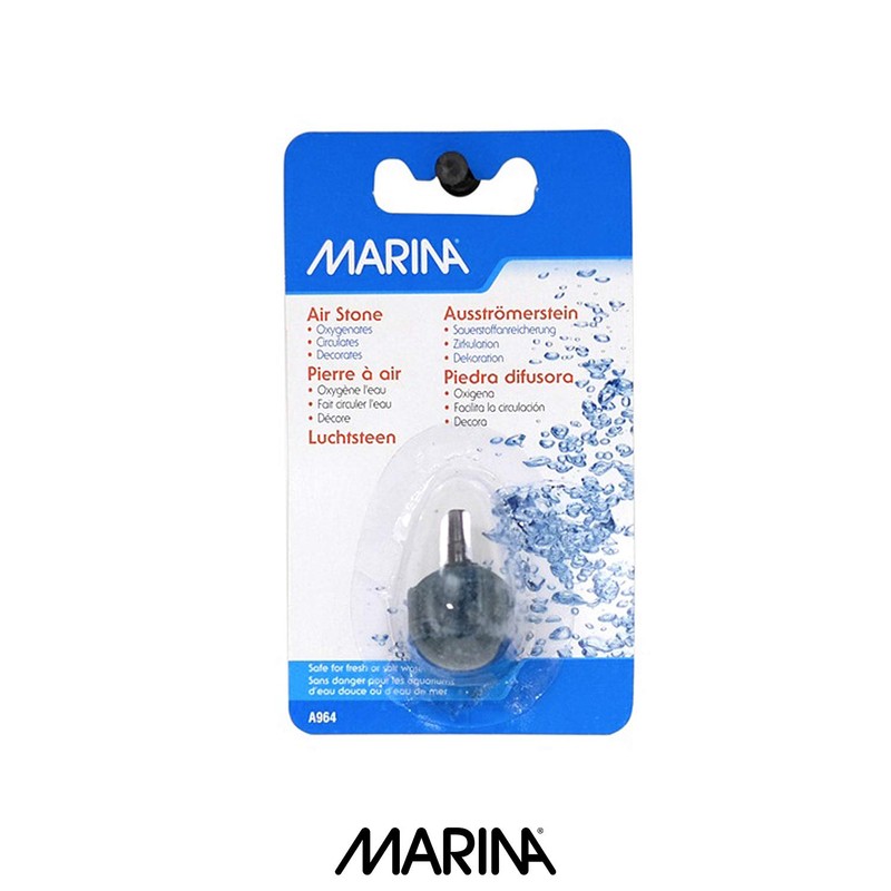 Elite Air Stone Aquarium Decor, Round, 7/8-Inch, Blue