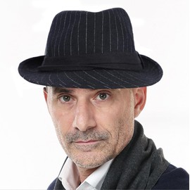 haozaikeji Elegant Fedora Trilby Hat Men Classic Stylish Panama Fedora Hats Vintage Short Brim Jazz Cap Gentleman's Winter Bowler Hat Gift for Dad 55-57CM