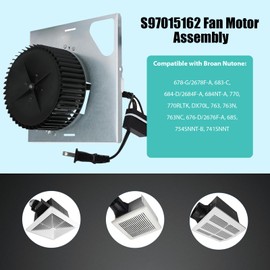 S97015162 Fan Motor Assembly Compatible with Broan NuTone Bathroom Exhaust Fans with 8" x 8-1/4" Housing, for 678-G/2678F-A, 683-C, 770RLTK, 676-D, 763N, 684-D Fans (110 CFM / 4 Sones)