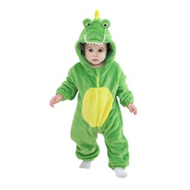 LOLANTA Crocodile Costume Children, Toddler Alligator Jumpsuit with Hood, Fancy Dress Carnival Costumes (Green, 2-3 Years)