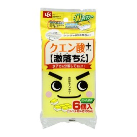 LEC S-713 Citric Acid + Gekiochi-kun (Pre-Cut 6 Pieces), Disassemble and Remove Water Staple 1.6 x 1.6 x 1.2 inches (4 x 4 x 3 cm)