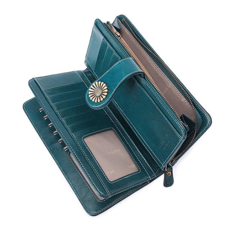 SENDEFN Wallets for Women Genuine Leather Credit Card Holder with