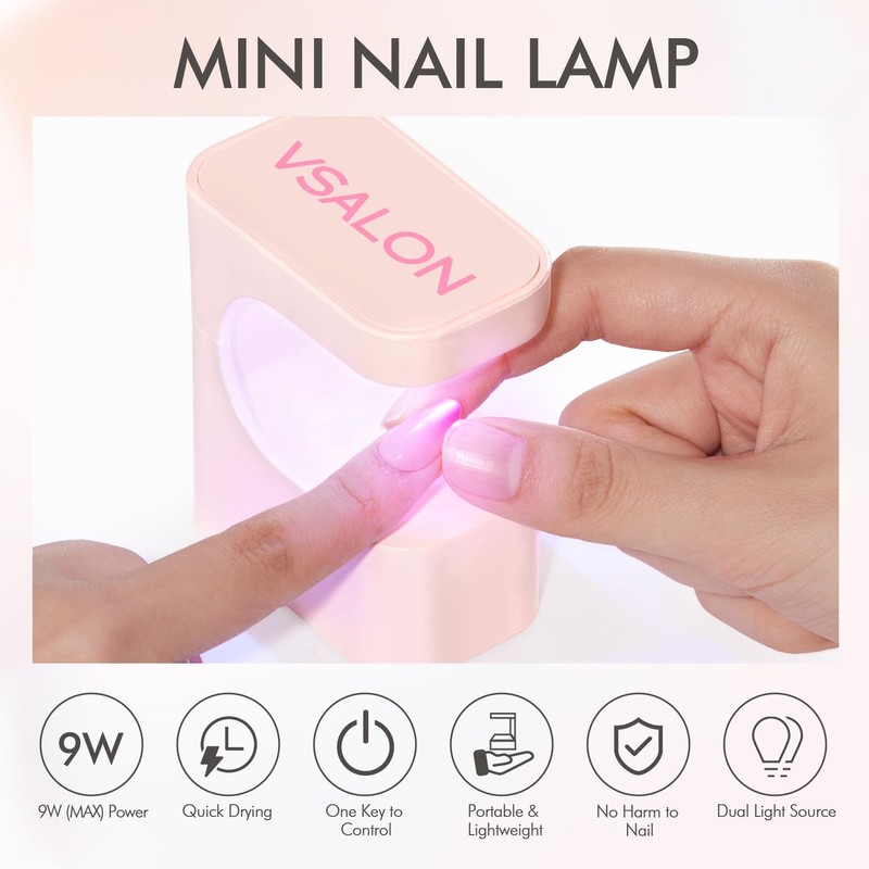 VSALON Mini UV Light for Gel Nails, Flash Curing Light