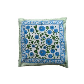 FABRIC VENUE ; A HOUSE OF INDIAN HANDICRAFTS Cotton Block Printed Square Cushion Covers Sofa Cushion Car Cushion Decorative Cushion Covers 16 x 16 inches (40 x 40 cm) (1)