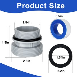 Pool Hose Conversion Adapters Kit 4560 40mm Hose to 1 1/2 Inch Adapter Conversion Kit Pool Pump Adapter Pools Filter Pump Connector for Inlet Outlet Above Ground Pools, 4 Pack