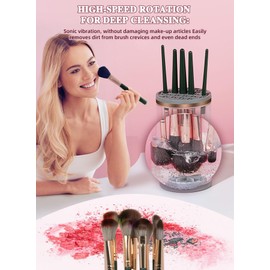 PRO Makeup Brush Cleaner, Electric Automatic Rotating Cosmetic Brush Cleaner, Portable Makeup Suitable for Use of the Size of the Makeup Brush