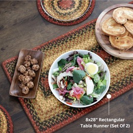 Homespice - Highland Small Table Runners, a Handmade Textured Table Runner of Jute to Use as a Dinner Table Runner - Blend of Rich Colors - Durable and Thick Table Runner Set of 2, 8x28 Inches