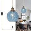 Bedoxin Plug in Pendant Light, Handblown Glass Pendant Light with