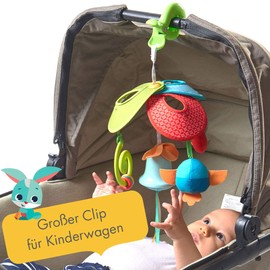 Tiny Love Mini Mobile Meadow Days, für Babys mit Großer Clip für unterwegs, mit 4 Spielmöglichkeiten, nutzbar ab der Geburt, 3333111341