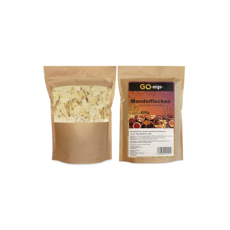 0.6 kg Almond Flakes GOmigo 600 g