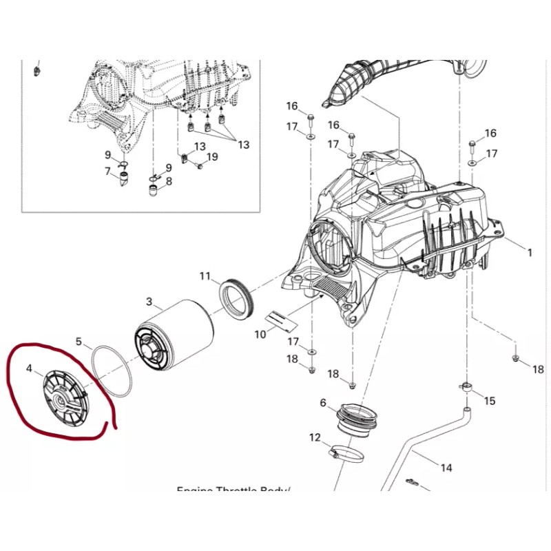 CAN-AM OUTLANDER, RENEGADE AIR BOX FILTER LID, INTAKE SILENCER CAP