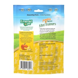 Emerald Pet Pumpkin Harvest Mini Trainers Pumpkin with Banana Chewy Dog Treats Made in The USA, Pumpkin with Banana 6oz (Banana Mini)