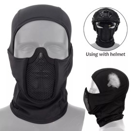 Unbranded Tactical Military Mesh Full Face Mask Steel Airsoft CS Helmet Liner Balaclava US