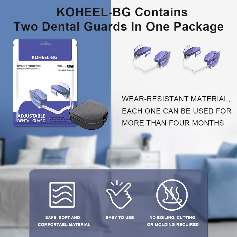 KOHEEL BG Adjustable Night Guard for Teeth Grinding, No-Boil Dental