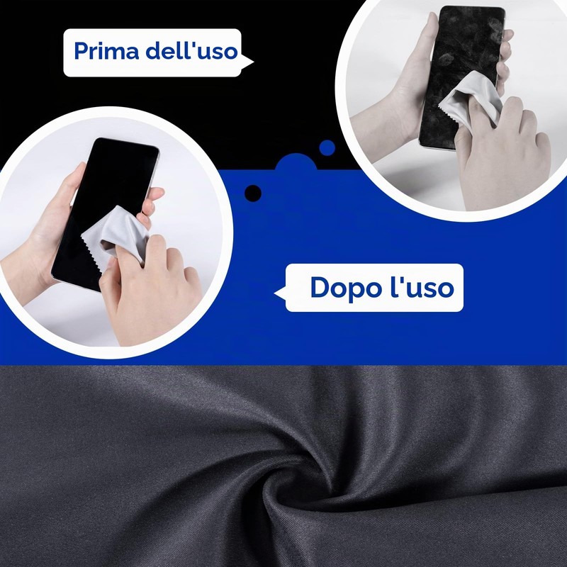 12 panni per la pulizia degli occhiali di qualità ottica,