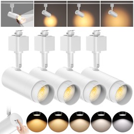 AIBISOD 10W Zoomable 5-Color LED Track Lighting Heads H Type Track Light Heads Dimmable White Track Lights 2700K 3000k 4000k 5000k 6000K Adjustable, Bright Track Light Ceiling Fixtures 15°-60° 4 Pack