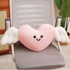 Plush Heart Shaped Pillow Car Neck Pillow with Angel Wings
