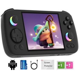 RG406H Retro Handheld Game Console , RG 406H Android 13 System Unisoc T820 Processor 4.0 Inch Touch Screen Support 1080 DP Output 5G WiFi with 128G SD Card (Black)